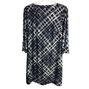 Tommy Hilfiger Shift Dress Women's Size‎ 14 Blue White Plaid 3/4 Sleeve EUC